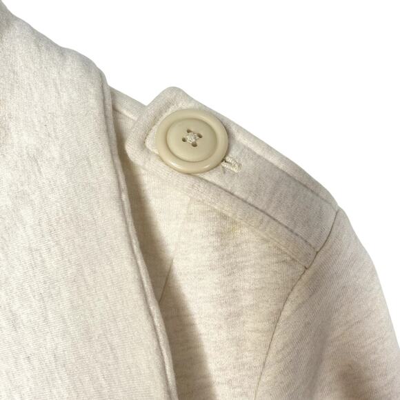 Lucky Brand Womens Cream 100% Cotton Double Breasted 2 pocket Pea Coat Sz Large - Picture 5 of 10